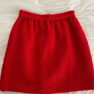 Alice + Olivia size 4 red metallic woven skirt